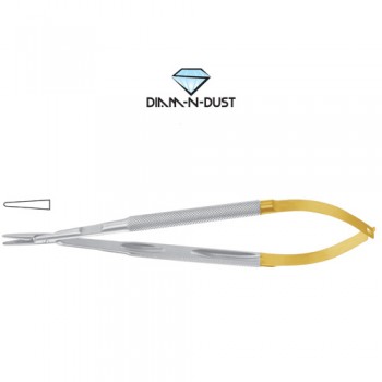 Diam-n-Dust™ Micro Needle Holder Straight - Round Handle Stainless Steel, 21 cm - 8 1/4"